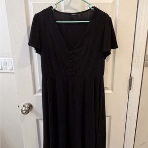 Torrid Black Midi Dress with Button Detail